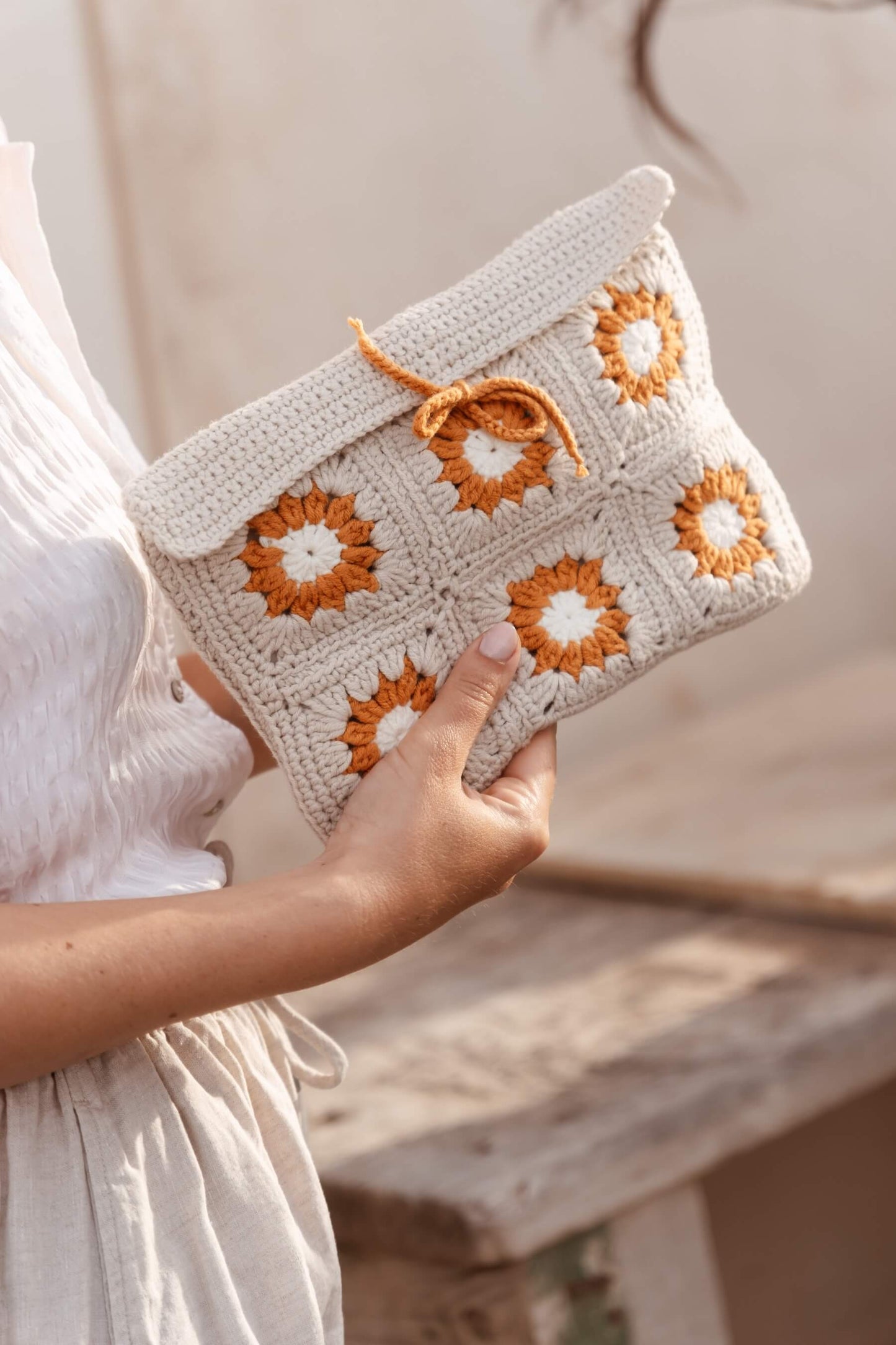 Neceser de crochet Solano hecho a mano por Cabori